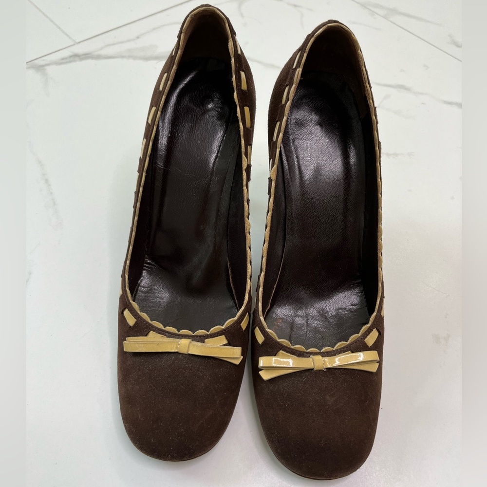 Vintage moschino suede high heels